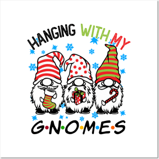 Funny Christmas Gnome Hanging With My Gnomies Family Pajamas Posters and Art